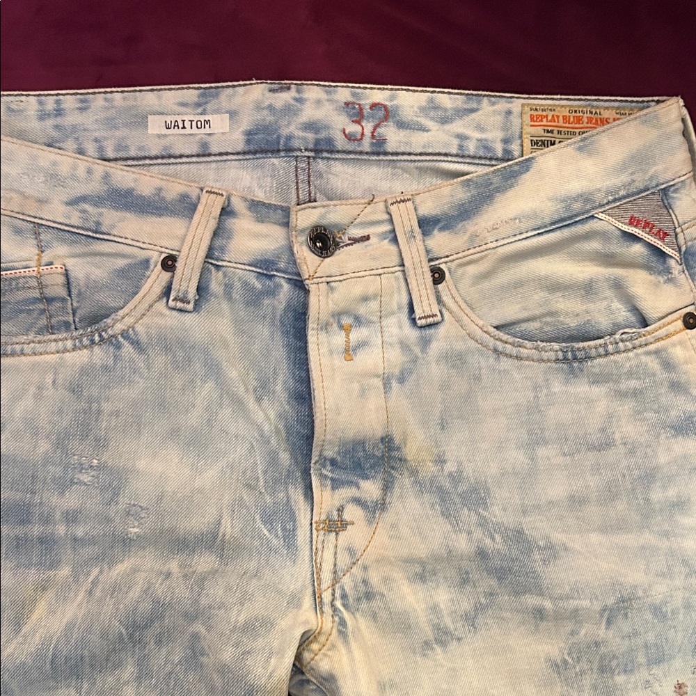Replay Light Blue Tie-Dye Jeans